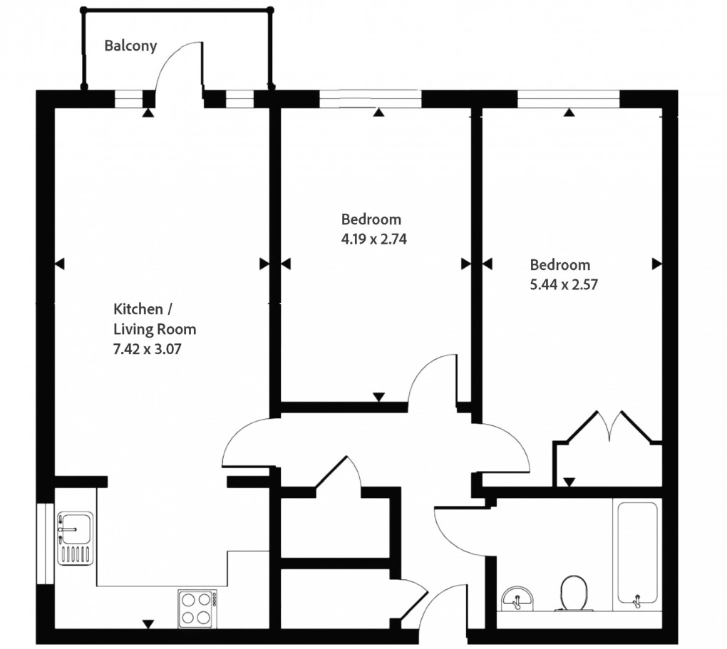 Floorplan for Buckingham Avenue, Slough