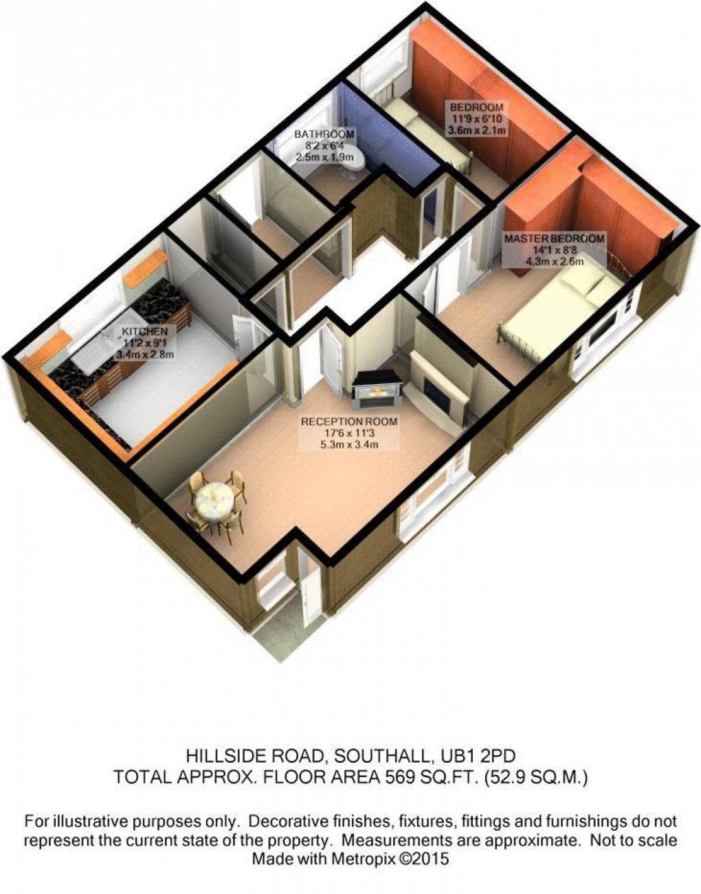 Floorplan for Hillside Road, Southall, UB1