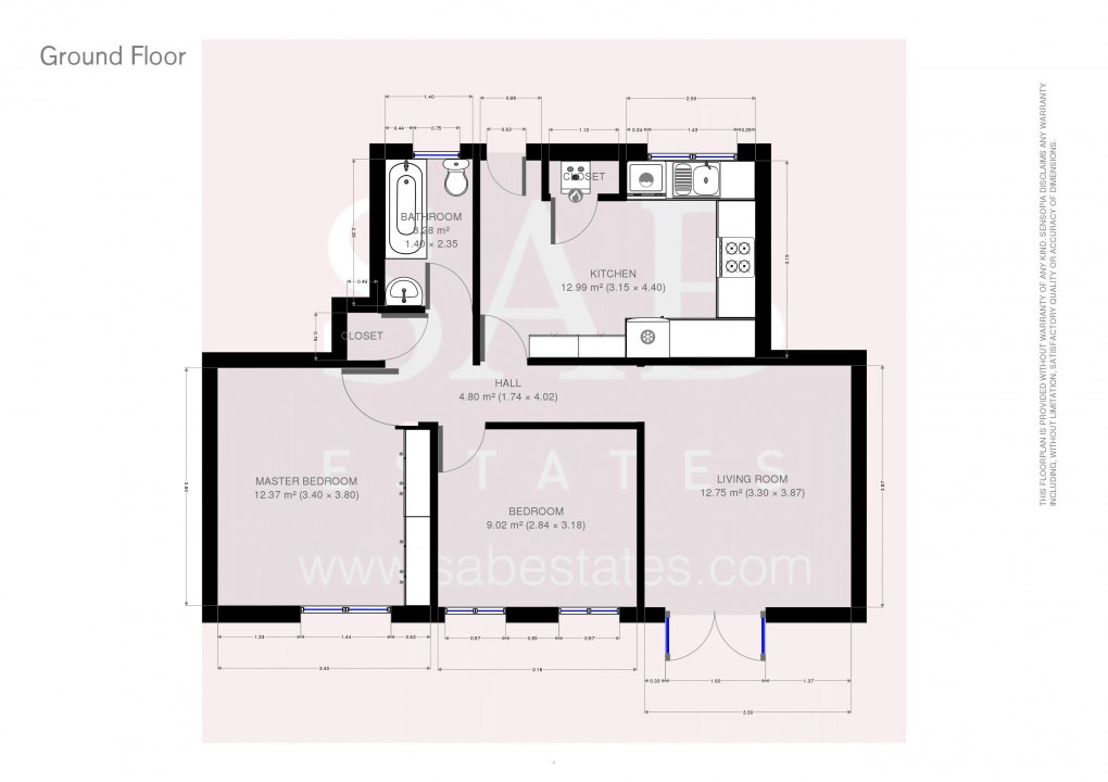 Floorplan for Classon Close, West Drayton