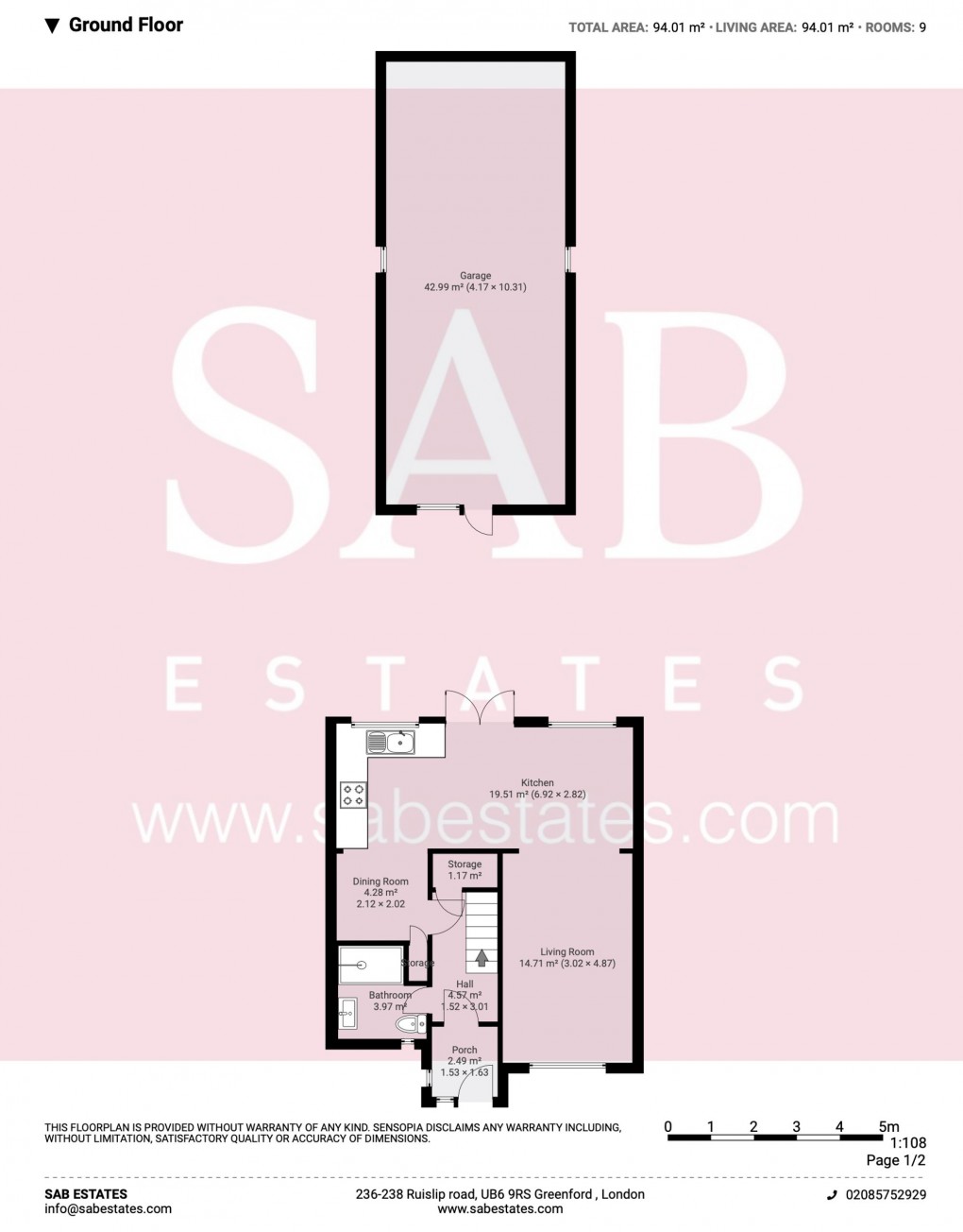 Floorplan for Allendale Avenue, Southall, UB1